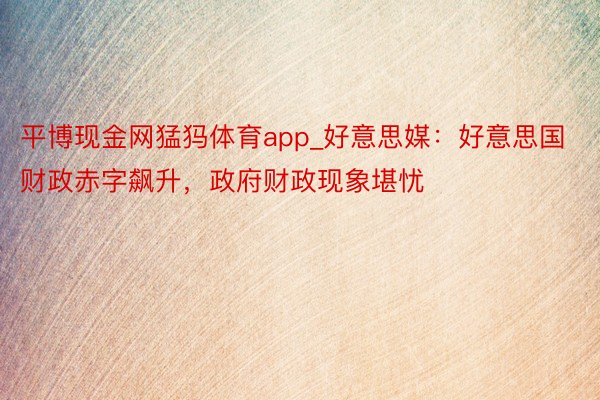 平博现金网猛犸体育app_好意思媒：好意思国财政赤字飙升，政府财政现象堪忧