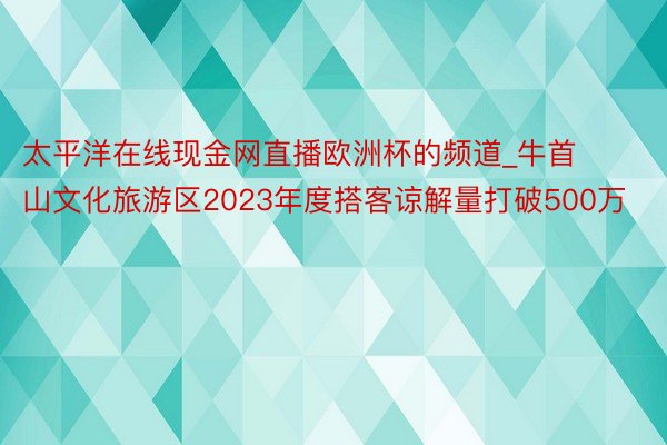 太平洋在线现金网直播欧洲杯的频道_牛首山文化旅游区2023年度搭客谅解量打破500万